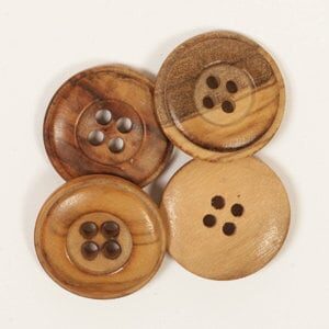 Round wood buttons
